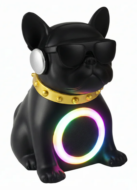 MD60 Portable Dog Speaker w/ Dancing Ring LED Black