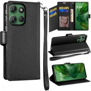 Moto G Stylus 5G 2026/2025 Wallet ID Card Holder Case Black
