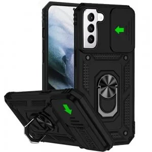 Sam S21 Plus/S30 Plus Well Protective Magnetic Ring Case Black