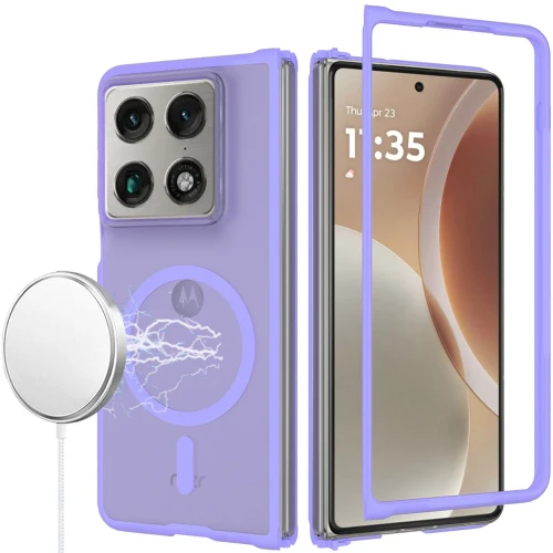 Moto Razr Fold 2026 Mag Circle Smooth Safe Matte Feel Hybrid Case Light Purple