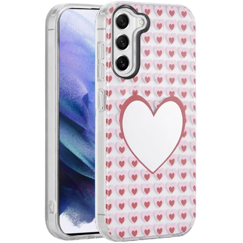 SAM S21 Double layer Design IMD Case Mirror With Hearts