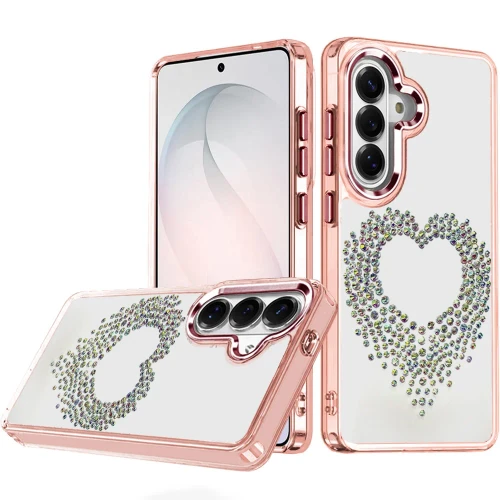 Sam S26 FE Angel Hearts bling Colorful Glitter Case Rose Gold