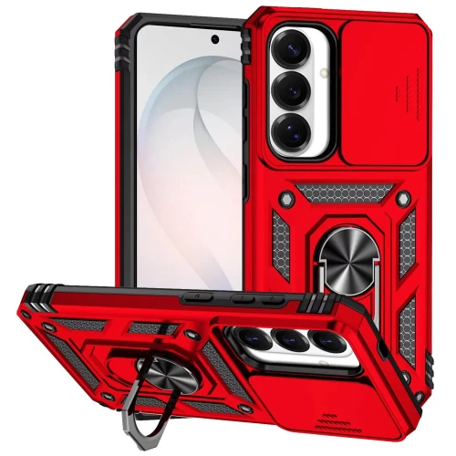 Sam S26 FE Well Protective Magnetic Ring Stand Camera Protective Case Red