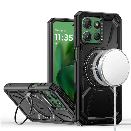 Moto G Power 5G 2025/2026 Magnetic Circle Kickstand Case Black