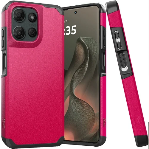 Moto Edge 2025 Tough Strong Shockproof Hybrid Hot Pink