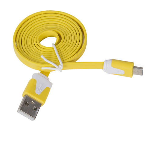 Micro Flat USB Cable Hot Yellow