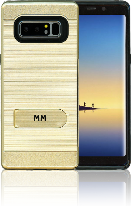 Samsung Galaxy Note 8 MM Opal Kickstand Case With Credit Card Gold(Curved Tempered Glass Included)