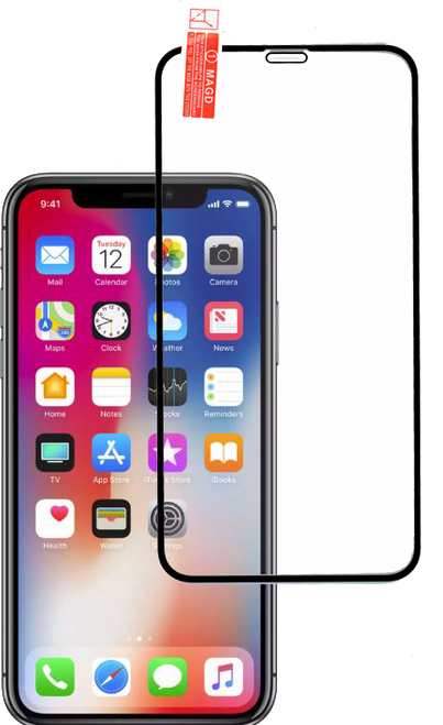 iPhone 11 PRO/XS/X/10  3D Full Covered  Tempered Glass Black