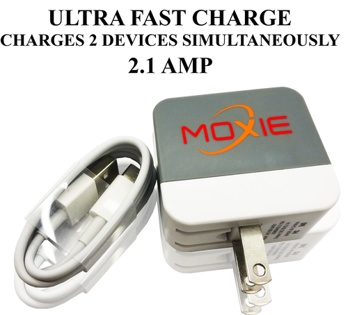 Moxie  Ultra Fast Travel Charger 2.1 AMP With (TYPE C CABLE)