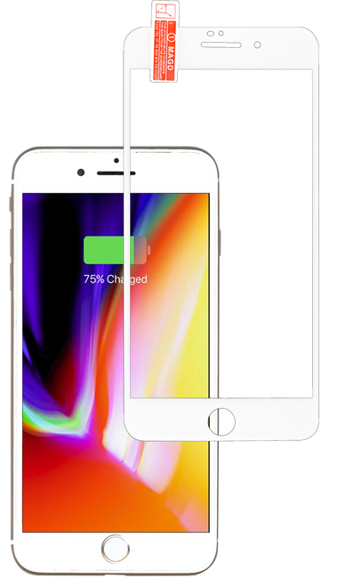 iPhone 8 Plus/7Plus  3D Full Covered  Tempered Glass White