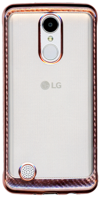 LG Aristo 3+/3/2/EMPIRE MM Electroplated Carbon Fiber Candy Case Rose Gold