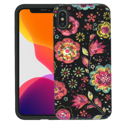 iPhone XS MAX MM Fancy Design Black Flora