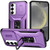 Samsung S25 Plus/S24 Plus Complete Magnetic Metal Ring Stand Camera Protection Hybrid Purple
