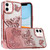 IP 11 Butterfly Freedom Shimmer Glitter Case Rose Gold