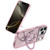 IP 17 Transparent Glitter Rotaional Magnetic Ring Stand Case Pink