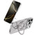 IP 17 Pro Max Transparent Glitter Rotaional Magnetic Ring Stand Case Clear