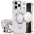 IP 17 Pro Max Transparent Glitter Rotaional Magnetic Ring Stand Case Clear