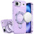 iP 17 Air Transparent Glitter Rotaional Magnetic Ring Stand Case Purple