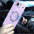 iP 17 Air Transparent Glitter Rotaional Magnetic Ring Stand Case Purple