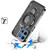 Moto G Stylus 5G 2025/2026 Transparent Glitter Rotaional Magnetic Ring Stand Case Black