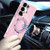 S25 Ultra Transparent Glitter Rotaional Magnetic Ring Stand Case Pink