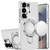 S25 Ultra Transparent Glitter Rotaional Magnetic Ring Stand Case Clear