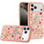 IP 17 Pro Butterfly Diamond Bling Glitter Hybrid Case Pink