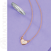 (NEW) BELLA COUTURE LE PETITE BELLA HEART Gorgeous Dainty Fine Diamond 14K Rose Gold Necklace (16" in Length)