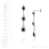 SOLD OUT! - (NEW) BELLA COUTURE  FINE DIAMOND GENUINE BLUE SAPPHIRE MULTI DANGLE DROP EARRINGS in 14K White Gold 