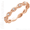 (NEW) BELLA COUTURE FINE GORGEOUS ANTIQUE STYLE DIAMOND 14K ROSE GOLD STACKABLE ANNIVERSARY ETERNITY RING BAND (1/8 CT. TW.)