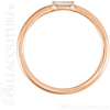 (NEW) BELLA COUTURE BECCA Fine Elegant Modern Baguette Single Diamond 14K Rose Gold Stackable Ring (1/8 CT. TW.)