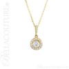 (NEW) BELLA COUTURE HALO Gorgeous Fine Diamond 14K Yellow Gold Necklace (18" in Length)(1/2 CT. TW.)