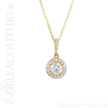 (NEW) BELLA COUTURE HALO Gorgeous Fine Diamond 14K White Gold Necklace (18" in Length) (3/4 CT. TW.)