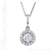 (NEW) BELLA COUTURE HALO Gorgeous Fine Diamond 14K White Gold Necklace (18" in Length) (3/4 CT. TW.)