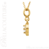 (NEW) BELLA COUTURE Fine Halo Diamond 14K Yellow Gold Pendant Necklace (18" in Length) (1/5 CT. TW.)