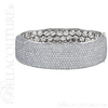 (NEW) BELLA COUTURE FINE GORGEOUS PAVE' DIAMOND 18K WHITE GOLD WIDE HINGED BANGLE BRACELET (15 1/4CT. TW.)