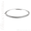 (NEW) BELLA COUTURE FINE ELEGANT PAVE' DIAMOND 14K WHITE GOLD PUSH BUTTON HINGED BANGLE BRACELET (1CT. TW.)