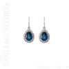 (NEW) BELLA COUTURE La VICTORIA FINE GORGEOUS GENUINE LONDON BLUE TOPAZ 14K WHITE GOLD SCROLLING DANGLE DROP EARRINGS