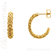 (NEW) BELLA COUTURE La VICTORIA FINE GORGEOUS 14K YELLOW GOLD SCROLLING HOOP EARRINGS