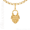 (NEW) BELLA COUTURE Fine 14K Solid Yellow Gold Scrolling Antique Victorian Inspired Heart Charm (20MM H x 12.9MM W x 3.4MM D)