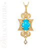 (NEW) BELLA COUTURE ETRUSCAN COLLECTION FINE TURQUOISE DIAMOND 14K YELLOW GOLD NECKLACE (18" Inches)