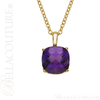 (NEW) BELLA COUTURE FINE AMETHYST GEMSTONE DIAMOND 14K YELLOW GOLD PENDANT NECKLACE (18" Inches)