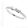 (NEW) BELLA COUTURE BECCA Fine Elegant Modern Double Baguette Single Diamond 14K White Gold Ring (1/3 CT. TW.)