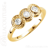 (NEW) BELLA COUTURE Fine Elegant Three Stone Diamond 14K Yellow Gold Ring Band (1/3 CT. TW.)