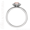 (NEW) BELLA COUTURE BALINA Fine Diamond Genuine Rose Morganite Oval Dainty Gemstone 14K White Gold Ring