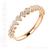 (NEW) BELLA COUTURE BEILSON Fine Diamond Bezel Set 14K Rose Gold Stackable Ring Band (1/4 CT. TW.)