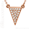 (NEW) BELLA COUTURE DALANI Pave Diamond 14K Rose Gold Triangle Arrow Pendant Necklace (16.5" Inches) (1/5CT T.W.)