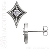 (NEW) BELLA COUTURE La VITA Demure Milgrain Diamond 14K White Gold Stud Earrings (1/2 CT. TW.)