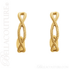 (NEW) BELLA COUTURE NALIA Gorgeous Fancy Open Filigree Twisted Rope Cable 14K Yellow Gold Hoop Earrings