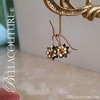 SOLD! - (ANTIQUE) Rare Gorgeous Victorian Floral Flower Natural Garnet Gemstone 14K 14CT Rose Gold Etched Dangle Drop Earrings c.1838 One of a Kind Fine Jewelry